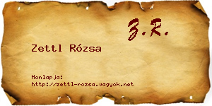 Zettl Rózsa névjegykártya